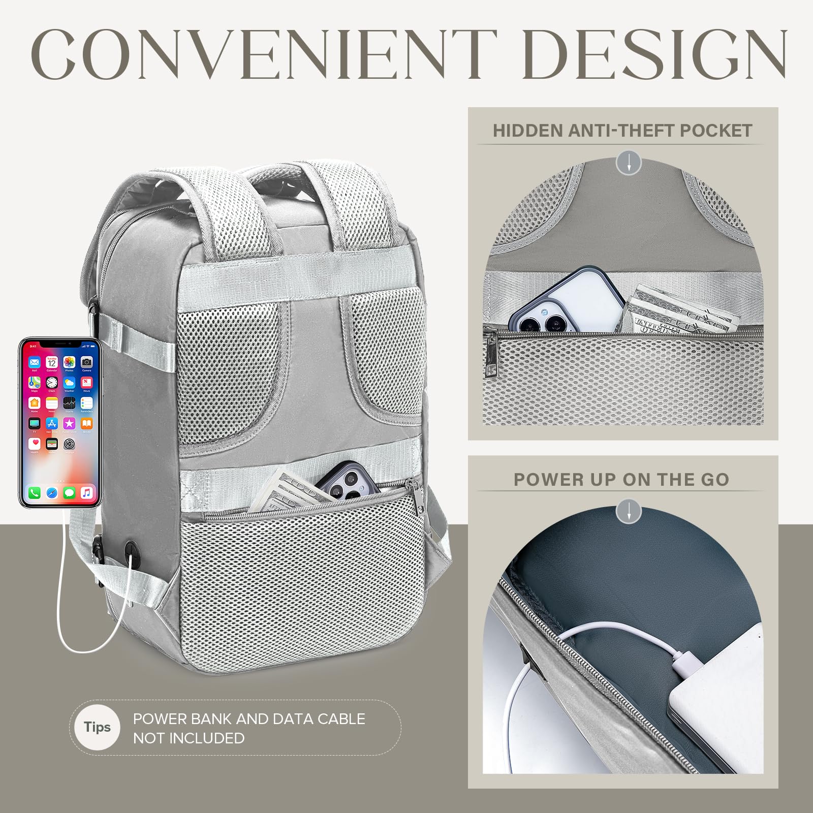 Hayayu Borse da Cabina per Ryanair 40x20x25 Bagaglio a Mano Zaino Borsa Zaino da Viaggio Il Sedile Zaino per Ryanair bagaglio a mano Borsa Cabina Viaggio Zaino Travel Viaggio Casual Daypack