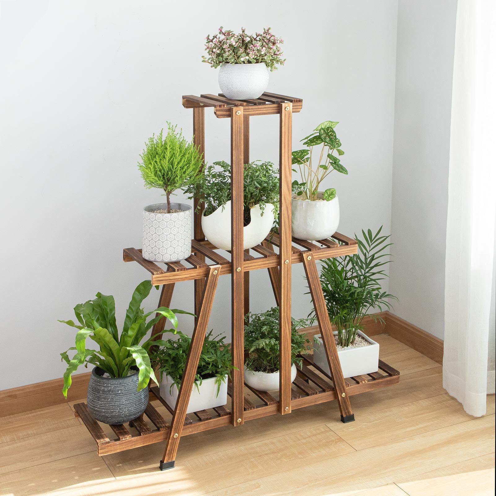 Buy MUDEELA 3 Tier Wood Plant Stand, Indoor Tall Plant Stand for Living