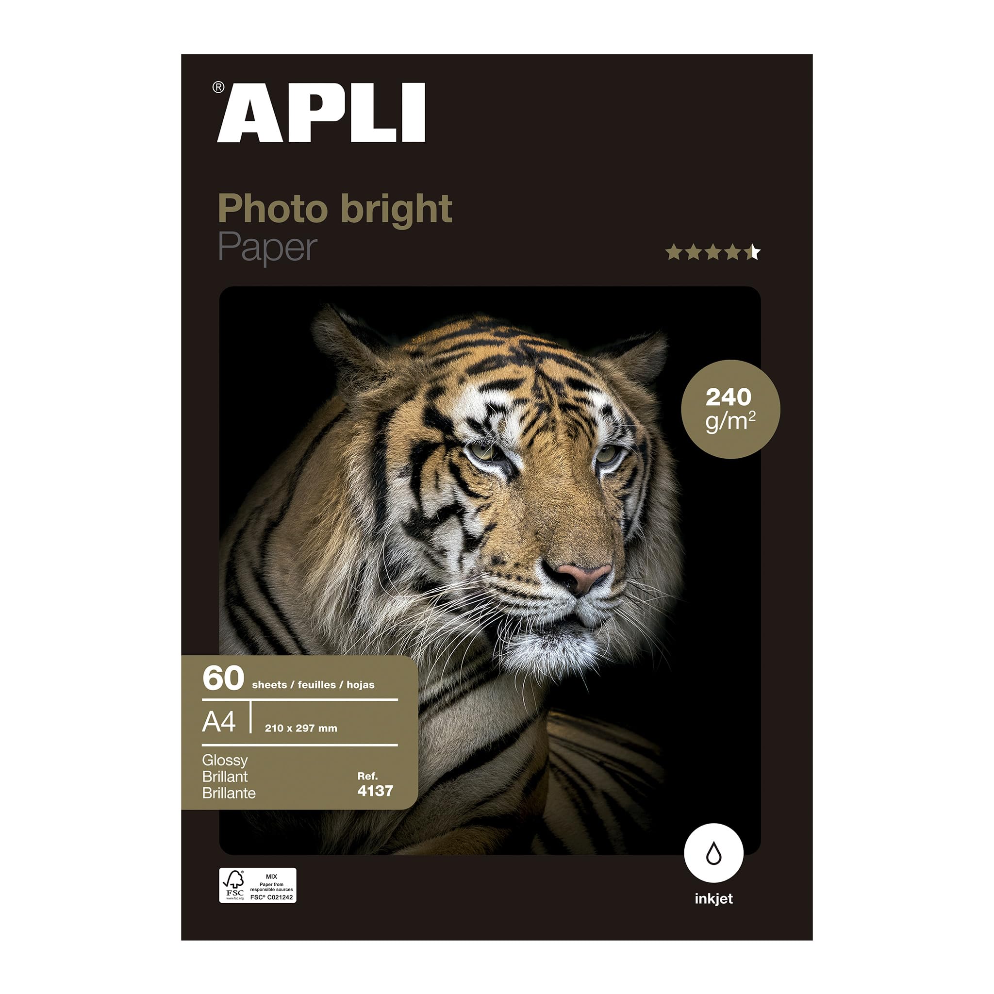 Apli Photo Bright Paper 200gsm A4 Ref 4137 [60 Sheets]
