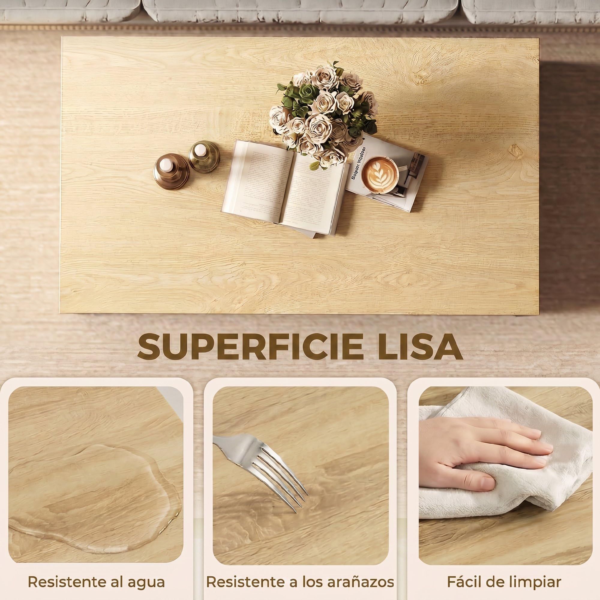 HOMCOM Mesa de Centro Moderna Compartimento 95x55x50 cm Natural y Blanco | Mesa Baja para Salón, Sala de Estar