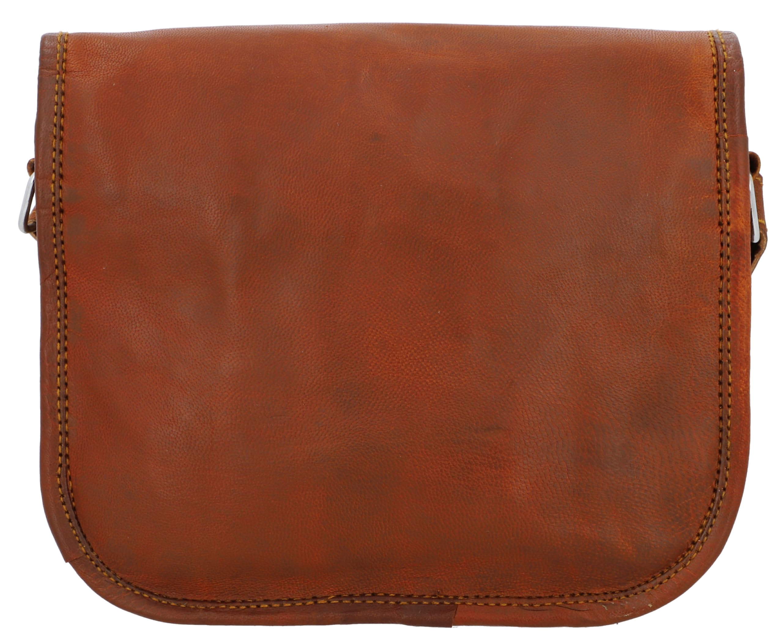 Gusti Umhängetasche Leder - Emilia 7" Damen Herren Handtasche Ledertasche Braun