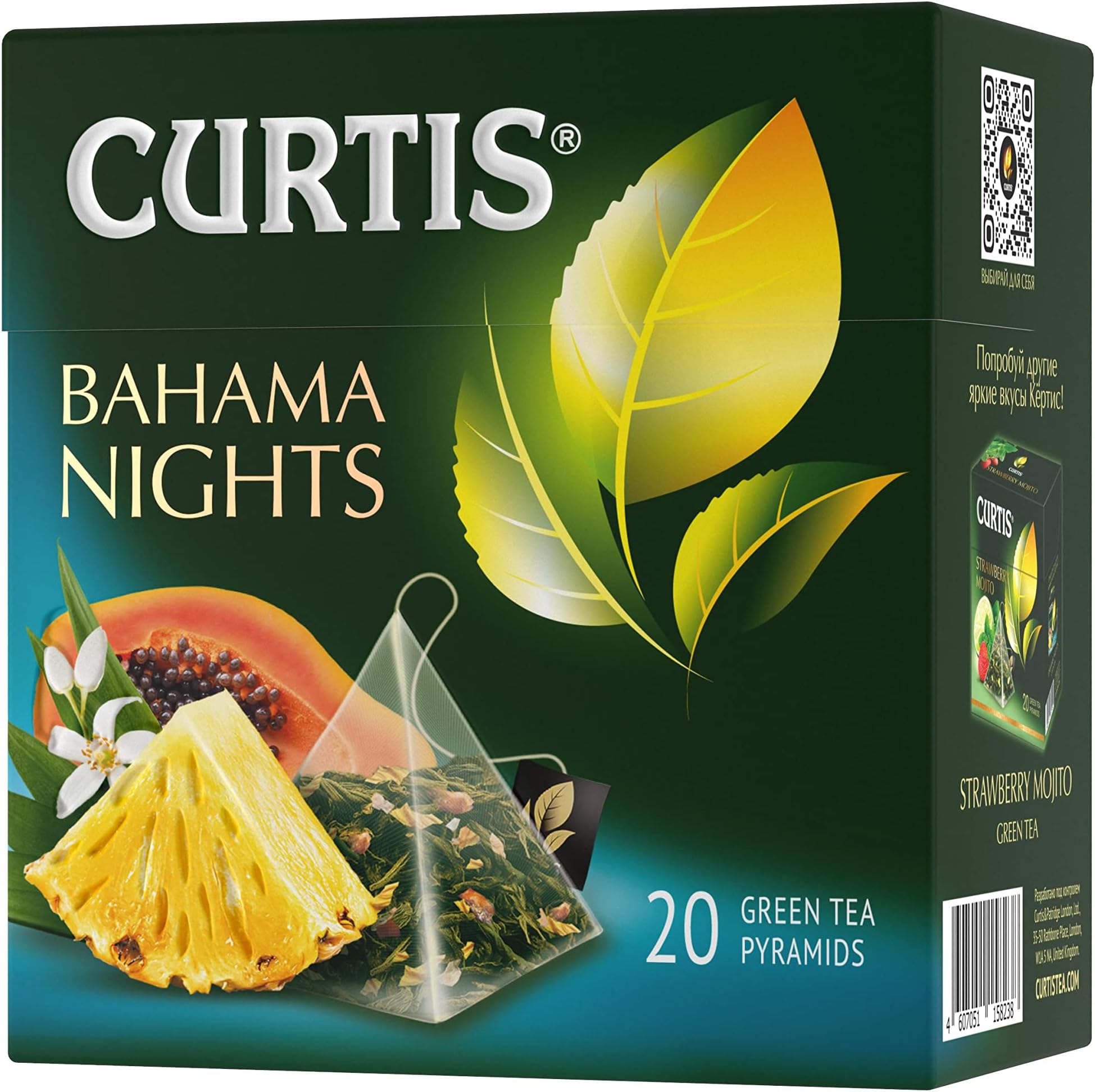 CURTIS Bahama Night Flavoured Green Tea in Pyramid 20 Tea Bags