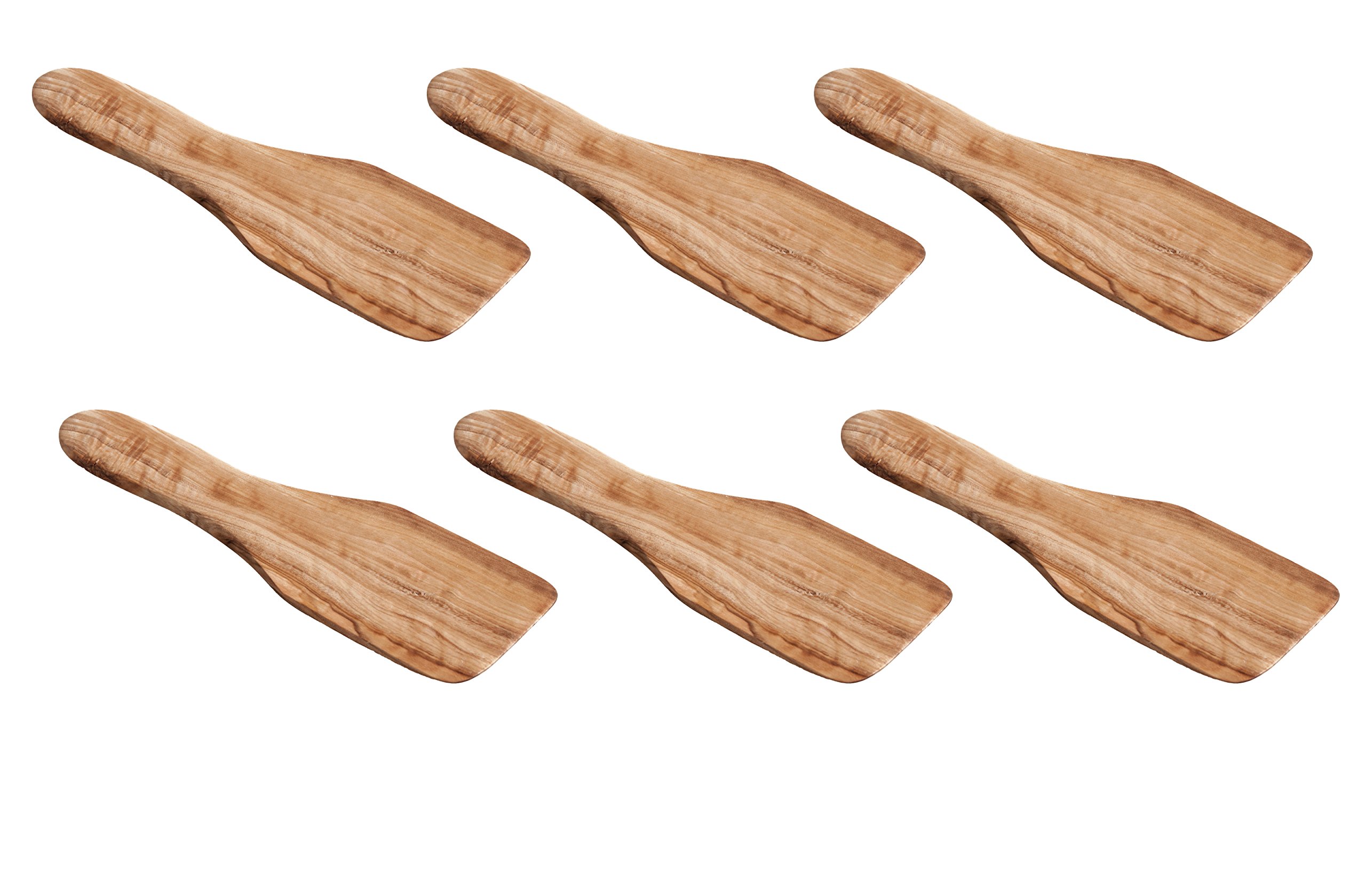 Set Da 6 Raclette In Legno D'ulivo: 6 Sottobicchieri E 6 Spatole Per Una Cena Elegante - 2