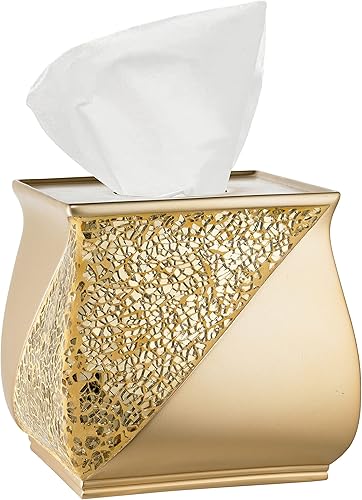 Zahari Home Sinatra - Caja de pañuelos cuadrada para baño, dormitorio, sala de estar, champán