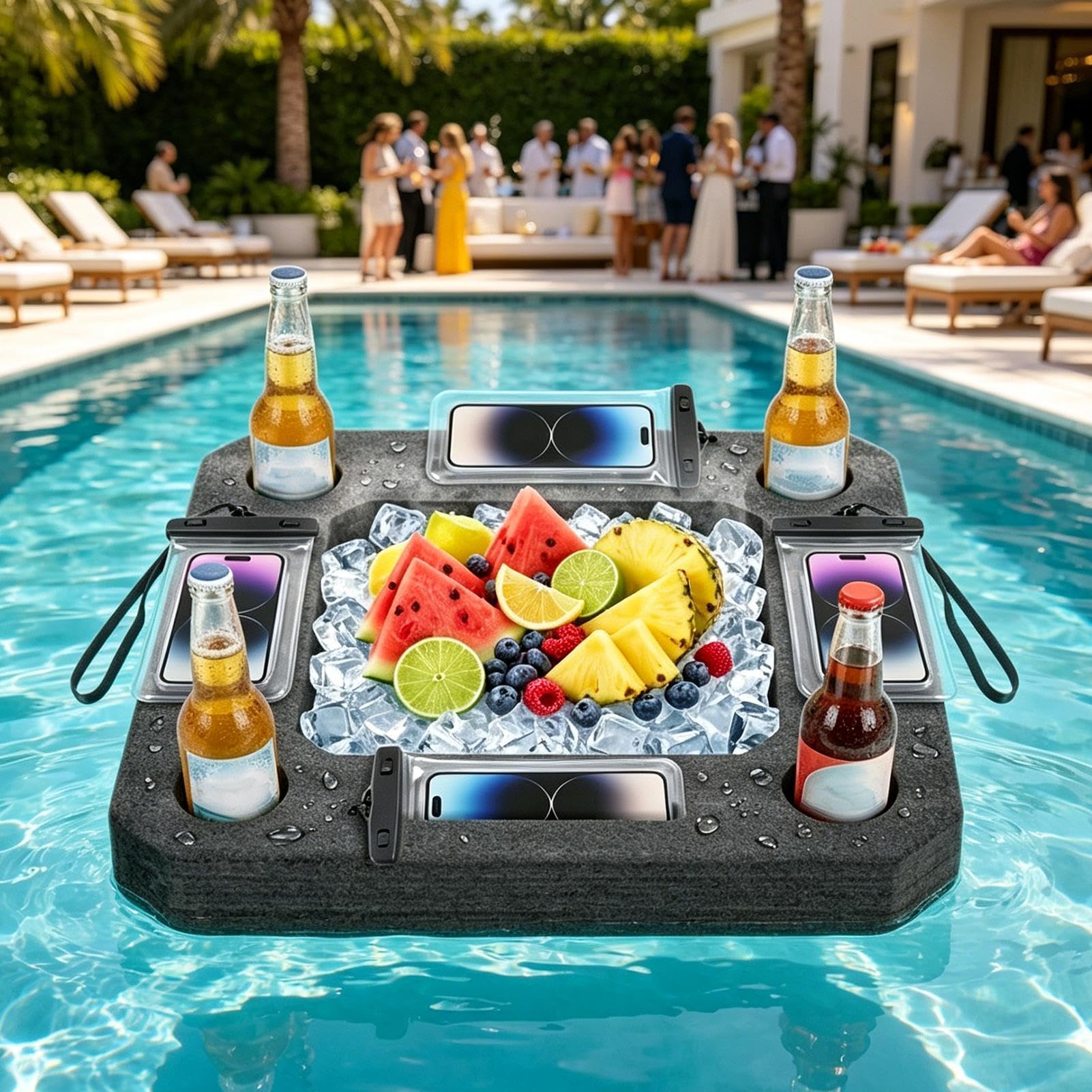Porte-gobelet Flottant pour Piscine Plateau de Service Alimentaire