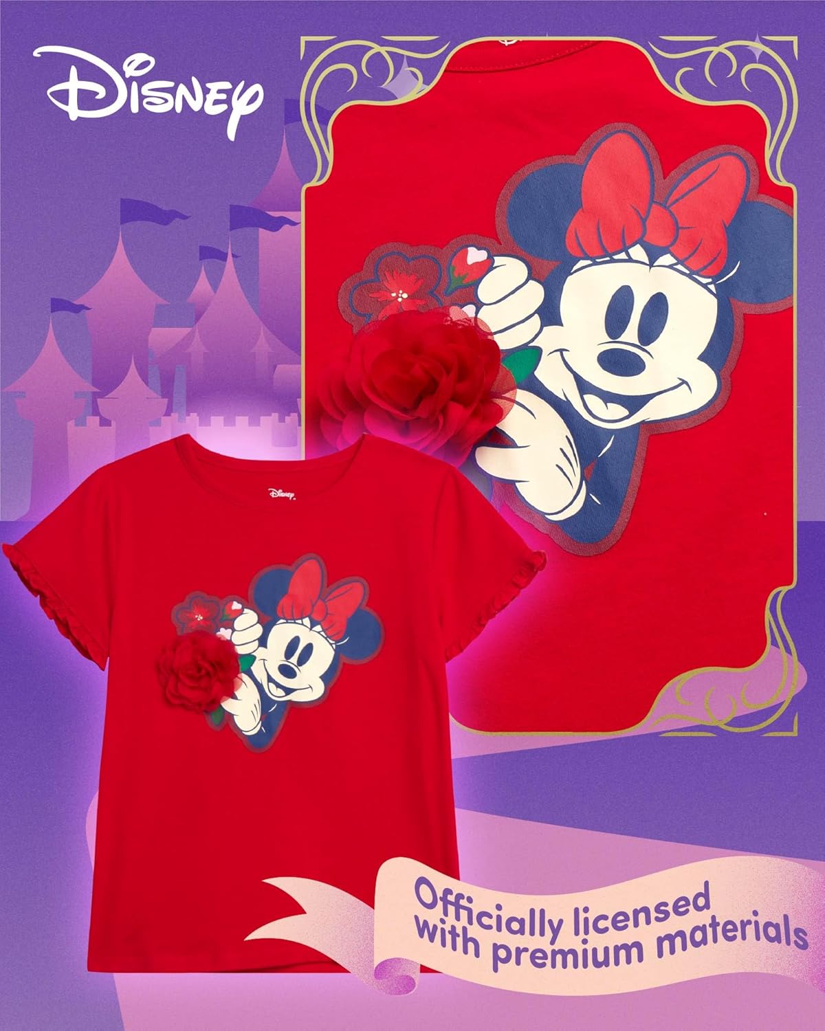 Disney Minnie Mouse Princess Girls Shirts - 4 Pack Short Sleeve Girls Graphic Tees for Toddler and Little Kid (Size 2T-7) - Image 3