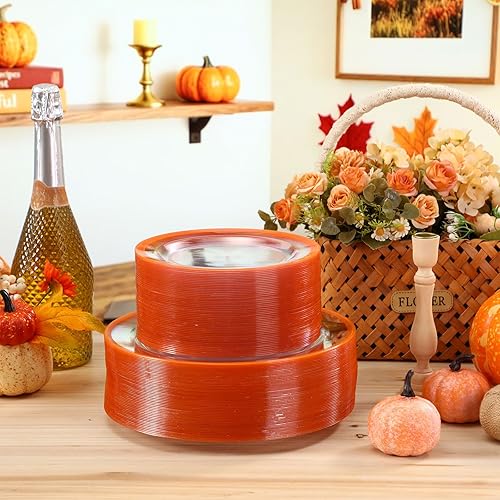 Miniatura 6 de Wesiti Juego de vajilla desechable de 100 piezas de plástico transparente, incluye 50 platos llanos de 10.25 pulgadas, 50 platos de postre de 7.5