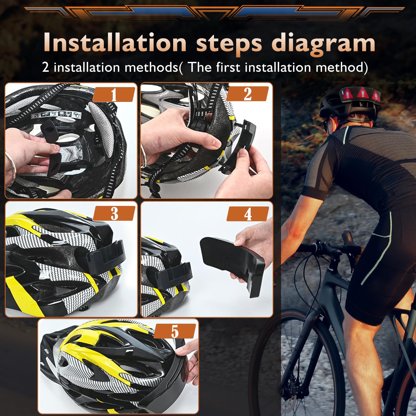 PChero LED Schild Personalisiert für Helm, Customizable LED Display Laufschrift Anzeige Programmierbar Namensschild Personalisiert Fahrradhelm Licht für Motorradhelm Skihelm Schutzhelm