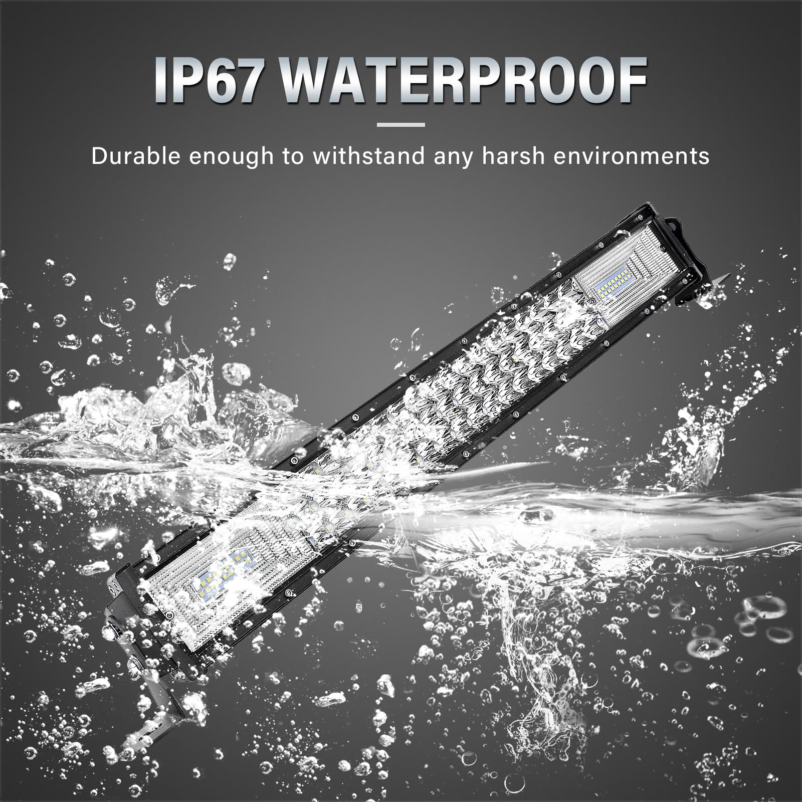 AUXTINGS 22 inch 270W LED Light Bar 7D Lens Spot Flood Combo Beam Triple Row LEDWork Diving Lights for Off Road ATV AWD SUV 4WD 4x4 Pickup,12V 24V DT ConnectorWaterproof