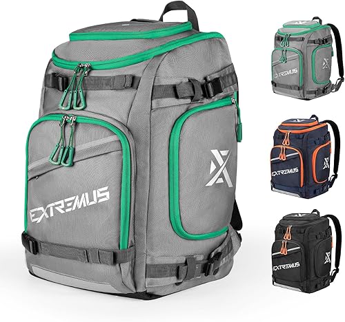 Extremus 70L Ski Boot Bag, Waterproof Snowboard Boot Bag, Travel Backpack for Ski & Snowboard Boots, Ski Helmet, Goggles, Gloves, Skis, Snowboard &