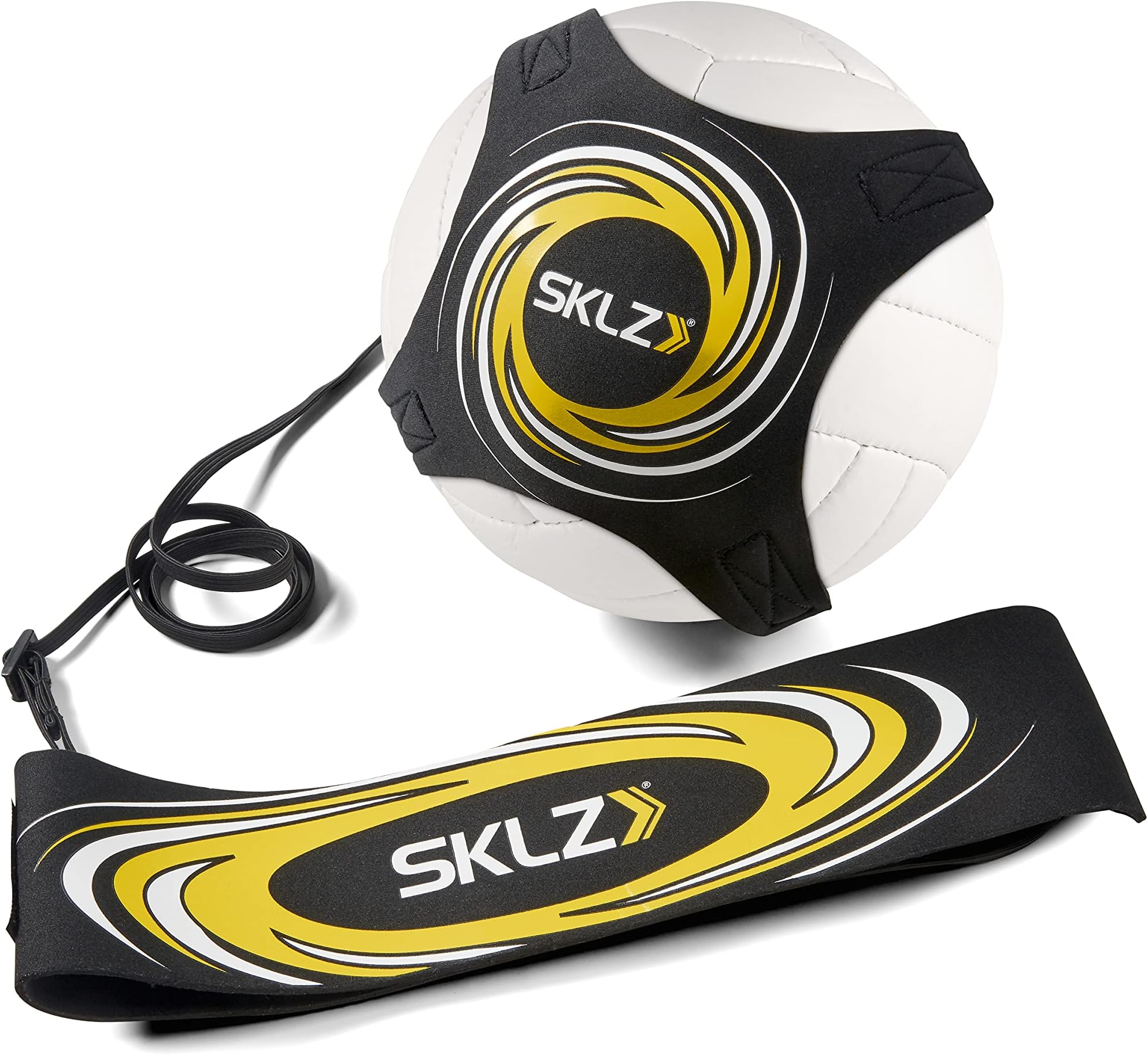 Hit-N-Serve Volleyball Trainer, Improve Hitting Technique, Adjustable Neoprene Sleeve, Durable Tethered Waistband, Elastic Cord, Indoor/Outdoor Use - Black, Fits Most Volleyballs