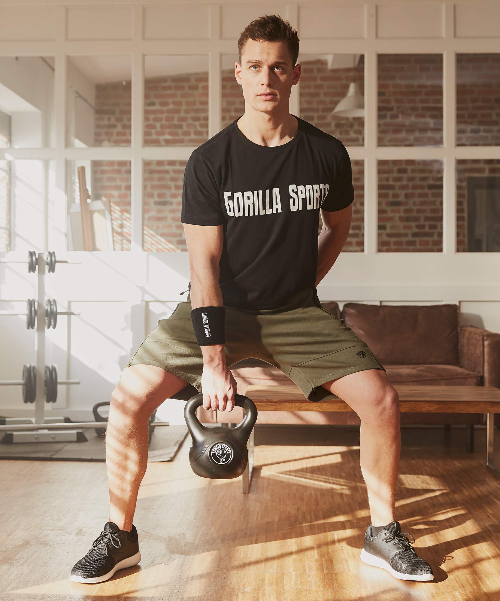 GORILLA SPORTS® Kettlebell - Einzeln/Set, 2kg, 3kg, 4kg, 5kg, 6kg, 8kg, 10kg, 12kg, 14kg, 16kg, 18kg, 20kg Gewichte, mit/ohne Ablage, aus Kunststoff - Kugelhantel, Schwunghantel, Kugelgewicht
