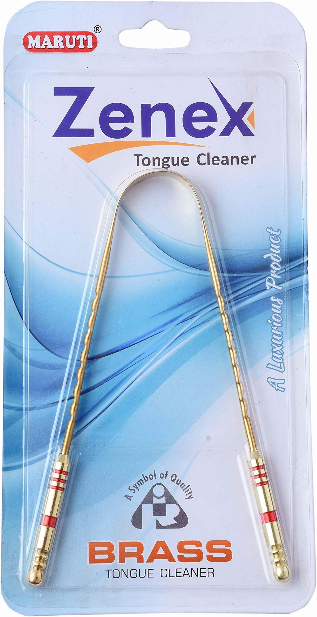 MarutiZenex Brass Tongue Cleaner- Made of Pure Brass With Moulded handles Enhances the sense of Taste, Best Quality, Healthy Long Lasting, Flexible Handy Very Best for Bad breath By Paamsons