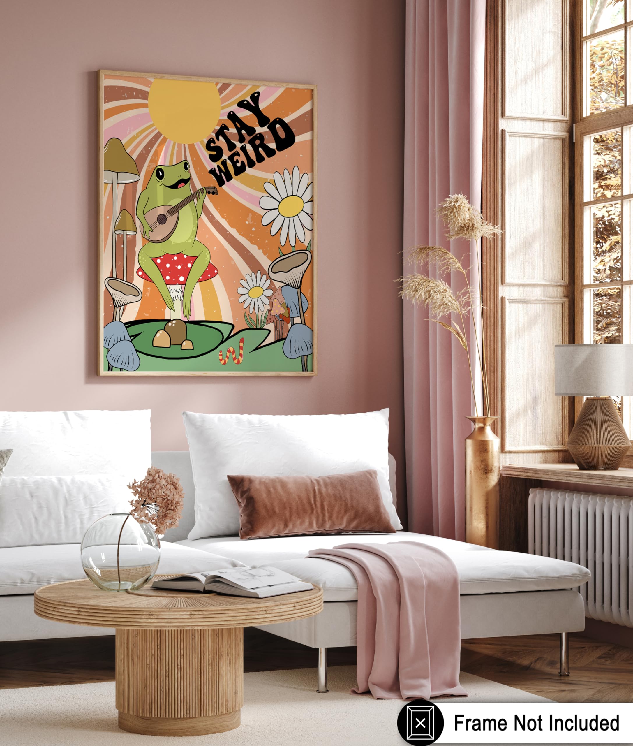 Amazon.com: Poster Master Stay Weird Print - Retro Frog With