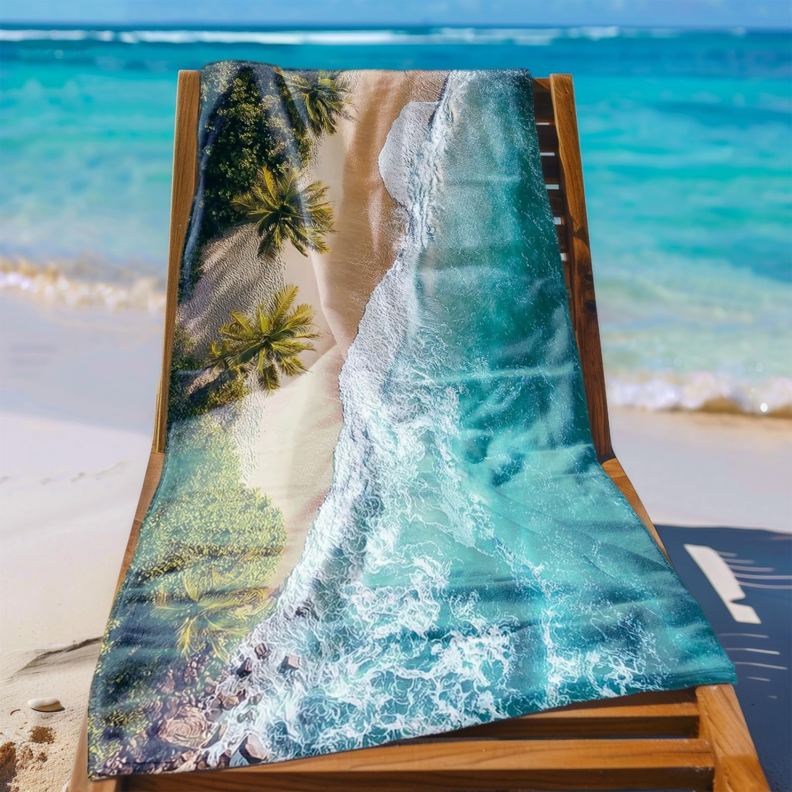 Beach Towel 80x160 Beach Coconut Tree Microfibre Quick Dry Towel for girls,Pool Swimming Travel Towels,Sand-Resistant, Absorbent, Lightweight