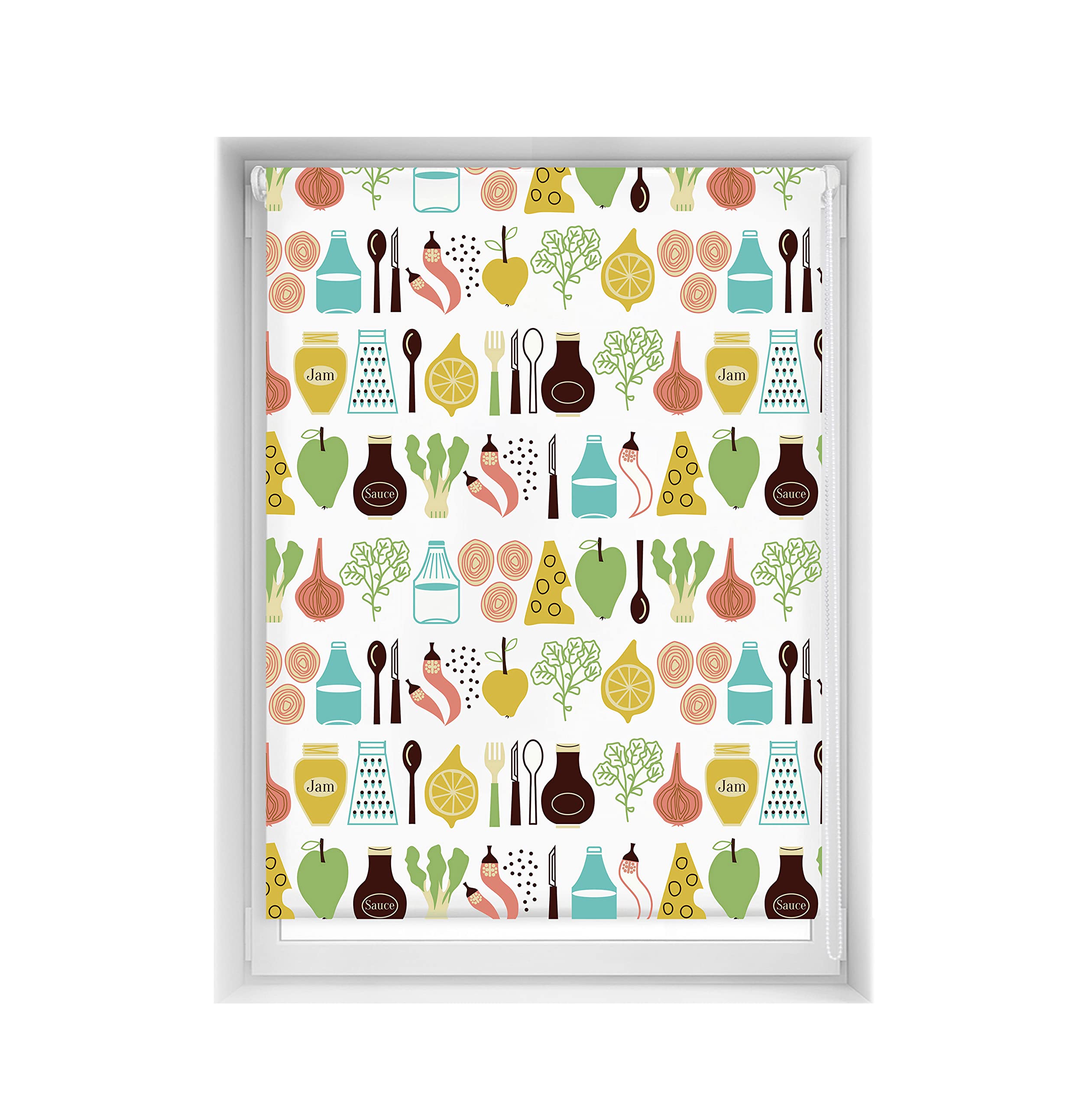 Blindecor Easy Blackout Roller Blind, No Drilling Required, Digital Print, Blind, 100 x 150 cm (width x height), Fabric Dimensions 97 x 145 cm, Thermal Roller Blind