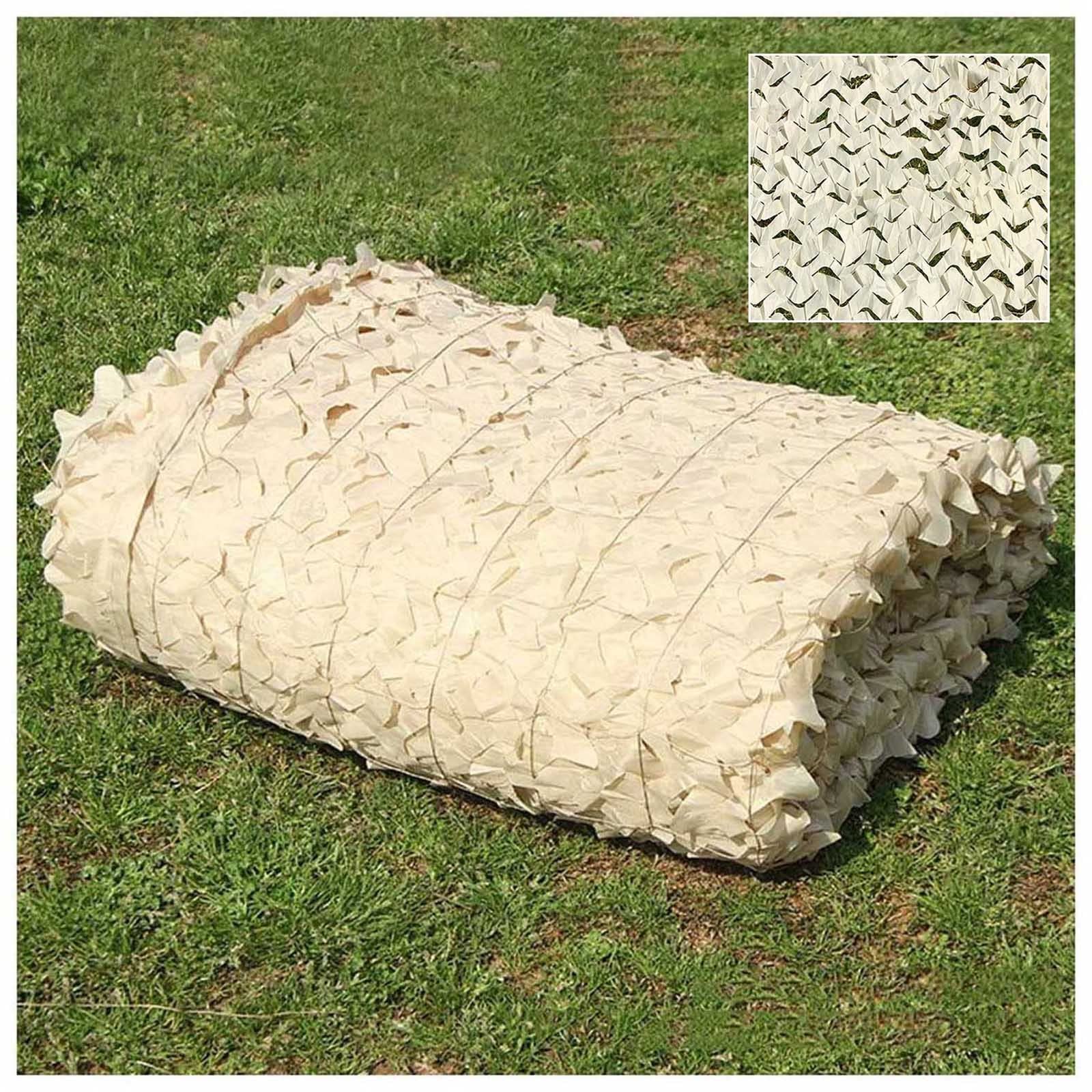 Red De Camuflaje Beige 2/4/5/6/8m, Malla De Protección Solar, Sombra Caza Exterior Reforzada, para Militares, Camping, Decoración De Jardín, 4x6m (13 * 19.7ft)