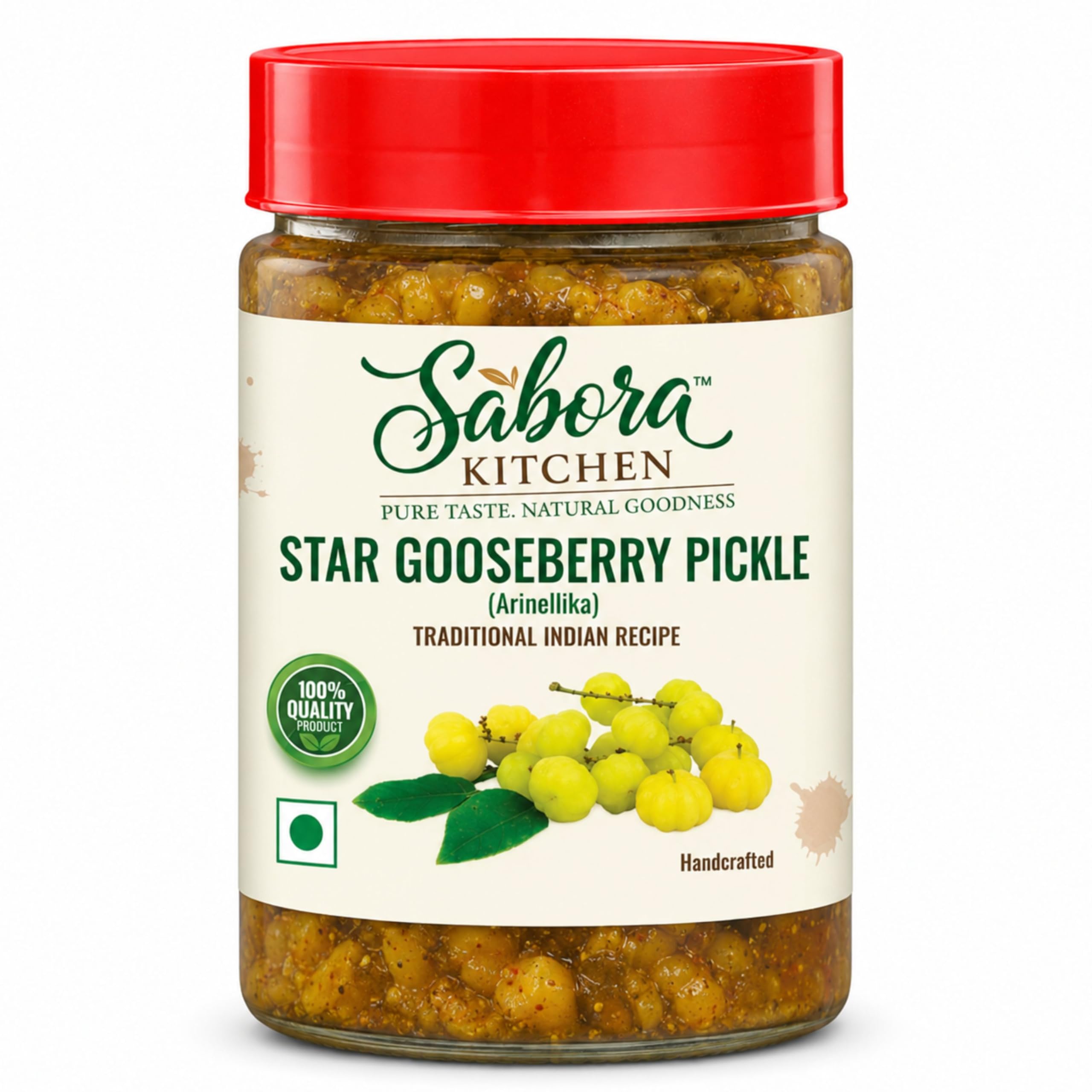 Sabora Kitchen Star Gooseberry Pickle (Arinellika) 400g | Star Amla Achar | അരിനെല്ലിക്ക അച്ചാർ | அரிநெல்லிக்காய் ஊறுகாய் | అరినెల్లికాయ ఊరగాయ | ಅರಿನೆಲ್ಲಿಕಾಯಿ ಉಪ್ಪಿನಕಾಯಿ | Traditional Kerala Style Pickle | Tangy, Spicy & Crunchy | Ready to Eat-image-34