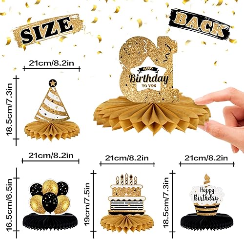 Miniatura 3 de LINGTEER Centros de mesa de panal de abeja de cumpleaños número 13, decoraciones de mesa para la fiesta de cumpleaños número 13, regalo y señal