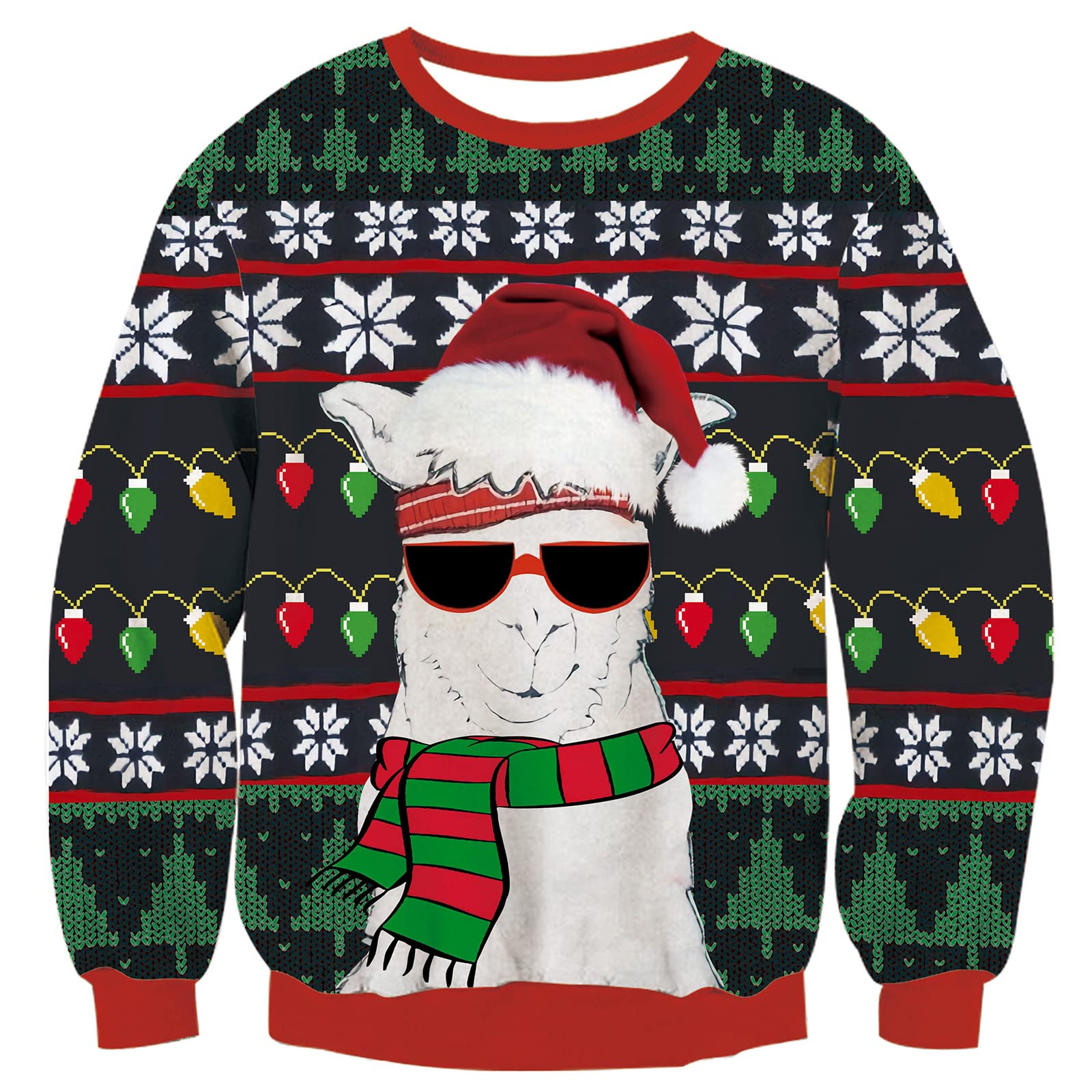 TUONROAD 7-14 Years Boys & Girls Ugly Christmas Sweater 3D Printed Holiday Satan Clause Pullover for Kids Sweatshirts