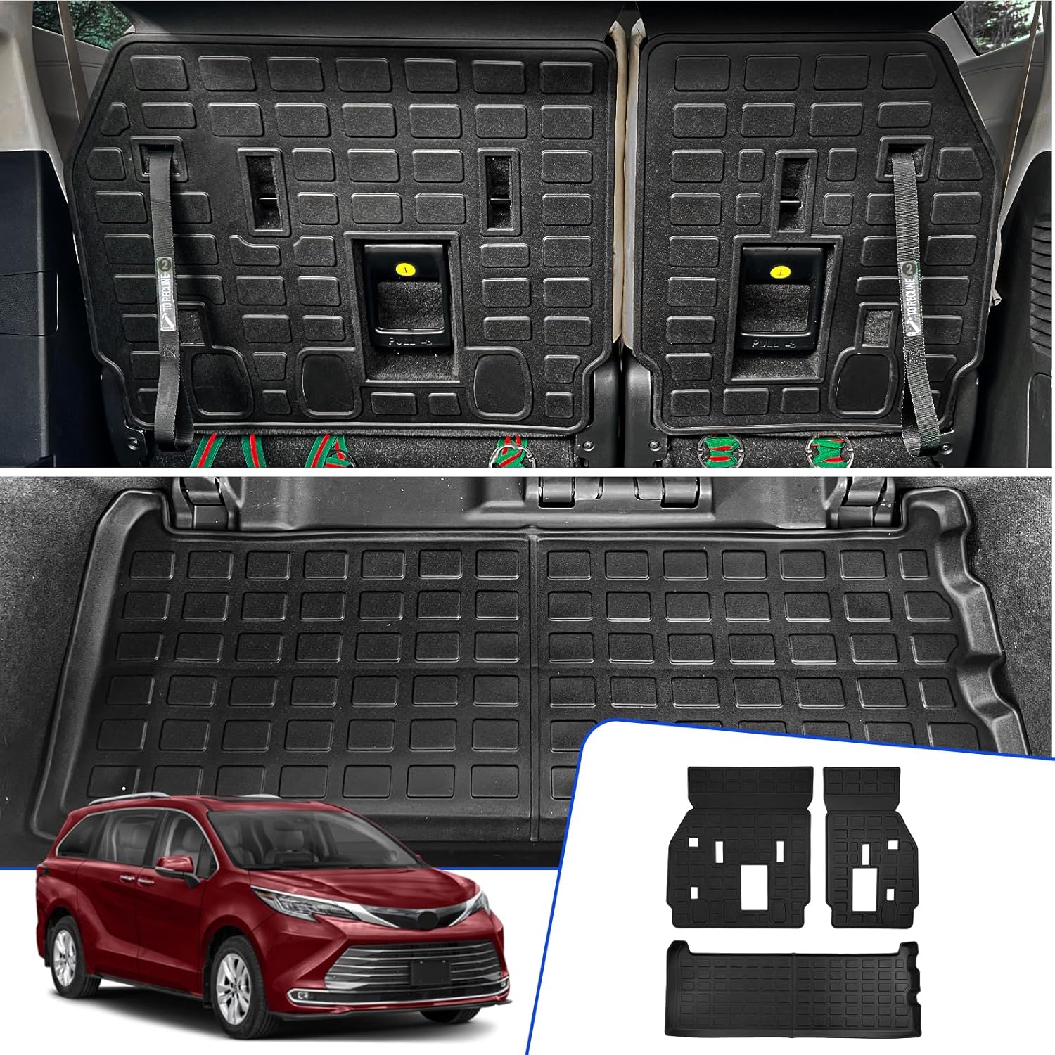 Amazon.com: Rongtaod Cargo Mat Compatible with 2021-2025 Toyota Sienna ...