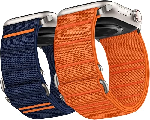 Miniatura 23 de Suitisbest Paquete de 2 correas deportivas compatibles con Apple Watch Ultra de 49mm 46mm 45mm 44mm 42mm 41mm 40mm 38mm, correa deportiva elástica