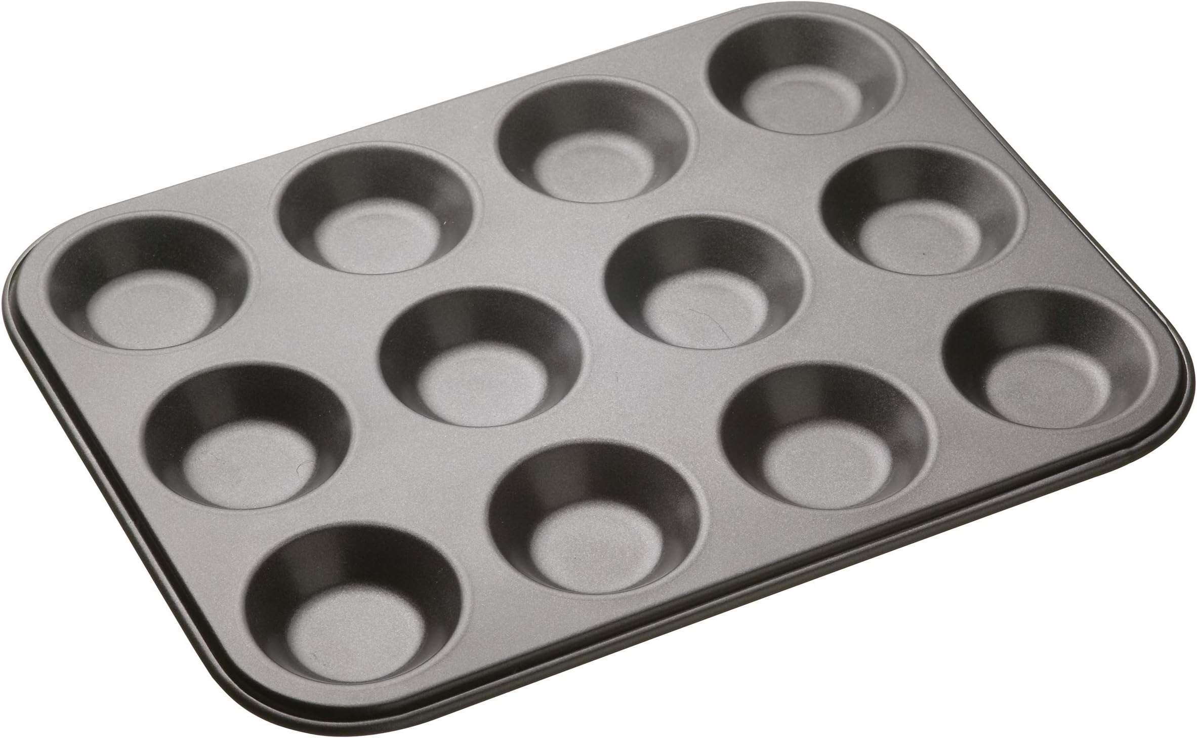 MasterClass 12 Hole Mince Pie Baking Tray with PTFE, PFOA and BPA Free Non Stick, Robust 1mm Thick Carbon Steel, 32 x 24cm Jam Tart Tin