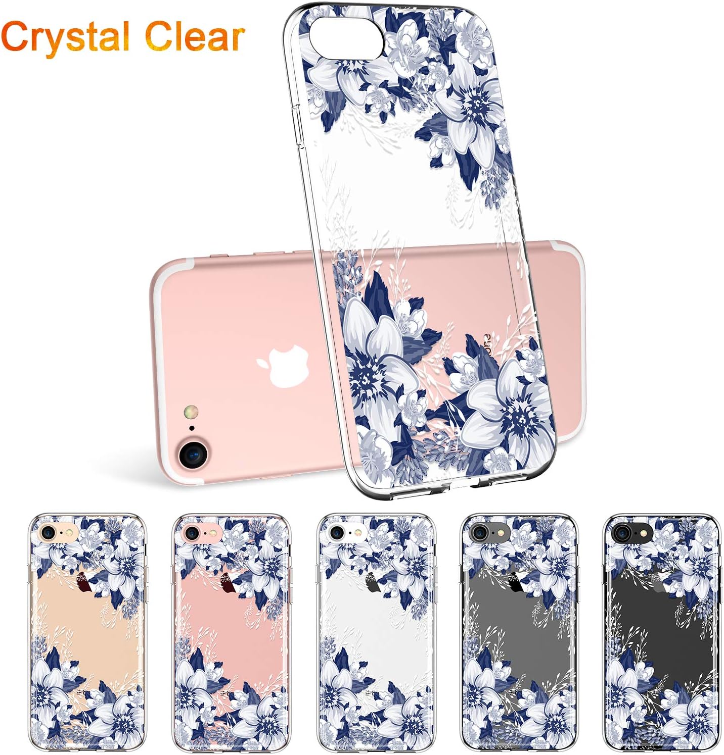 LUMARKE iPhone SE2 Case 2020,iPhone 7 Case,iPhone 8 Clear Case with Design for Girls Women,Soft Rubber Silicone Cover Protective Phone Case for iPhone 7/iPhone 8/New iPhone SE2