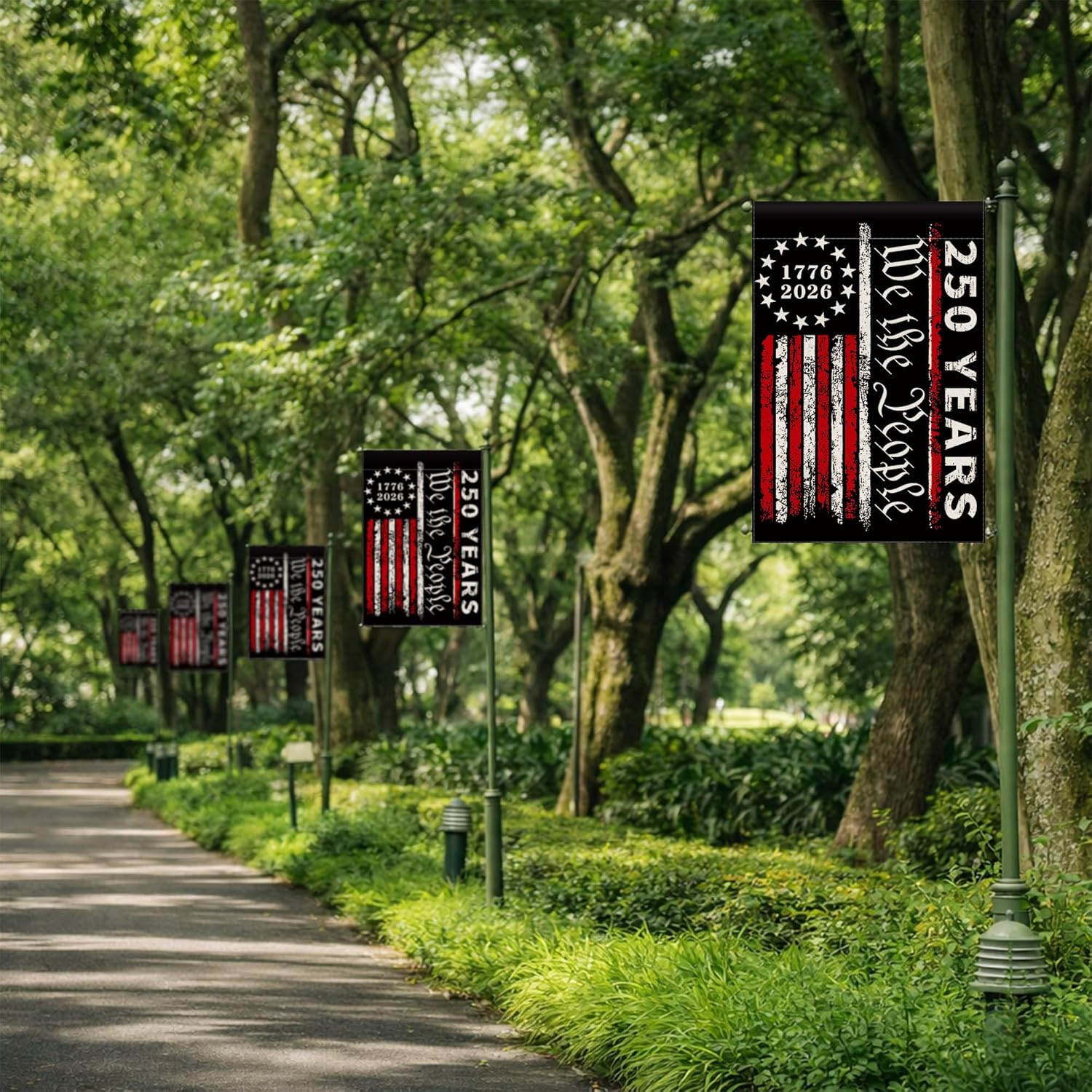 250th Anniversary Garden Flag, 250 Anniversary USA Flag American We the People 250 Years Patriotic Banner 1776-2026 Commemorative 4th of July Yard Sign Double-Sided Waterproof Garden Flag 12x18 Inch - Image 4