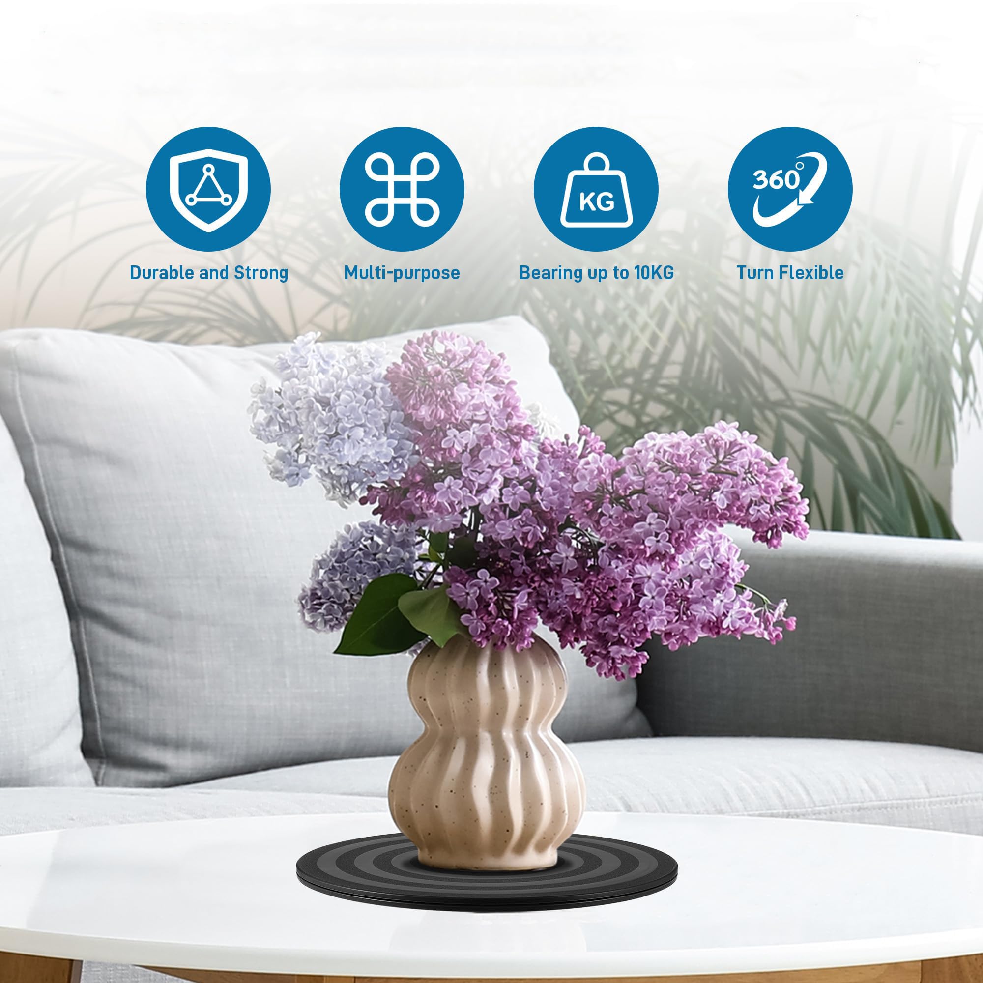 Roulements Billes Acier Plateau Tournant 360° 20cm - Support Rotatif Pour TV, Plantes, Ordinateur - Charge 30kg Max Support Rotatif 360 Roulements Billes Acier Plateau Tournant 360° 20cm - Support Rotatif Pour TV, Plantes, Ordinateur - Charge 30kg Max Support Rotatif 360