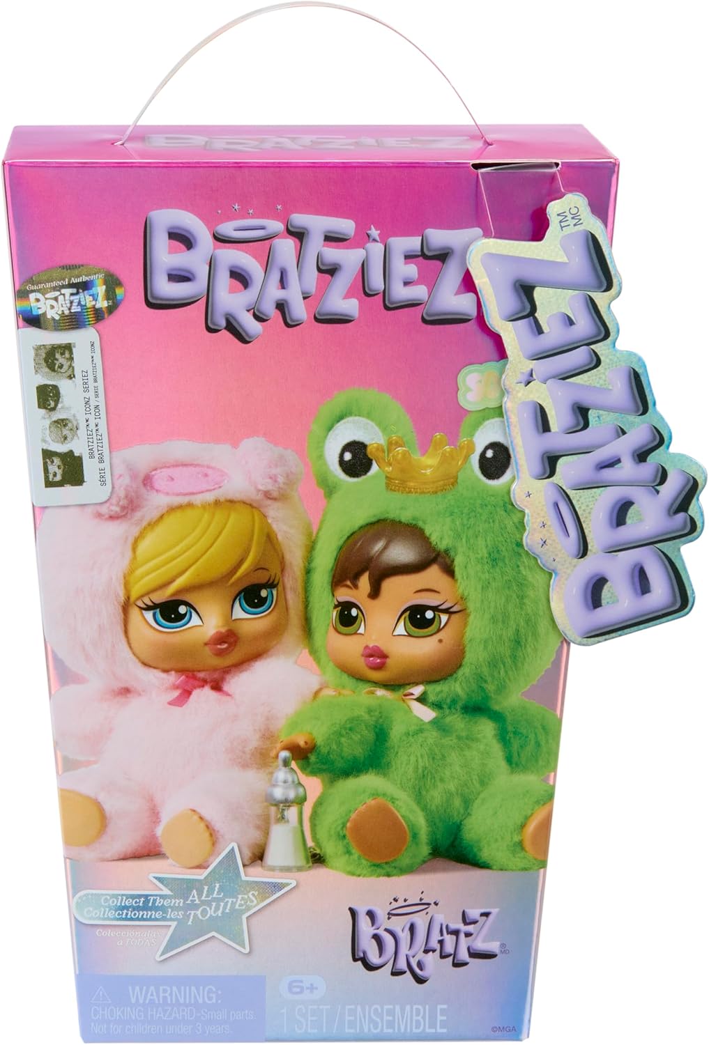 Bratz Bratziez Iconz Series Plush Blind Box with Charm Clip and Accessory, Collectible Characters