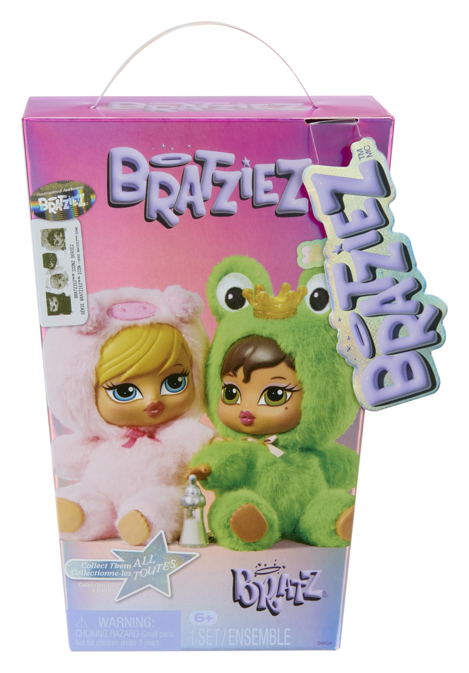 Bratz Bratziez Iconz Series Plush Blind Box - Include 1 figura a sorpresa, con Charm e Accessori, Personaggi da Collezione. Età 6+