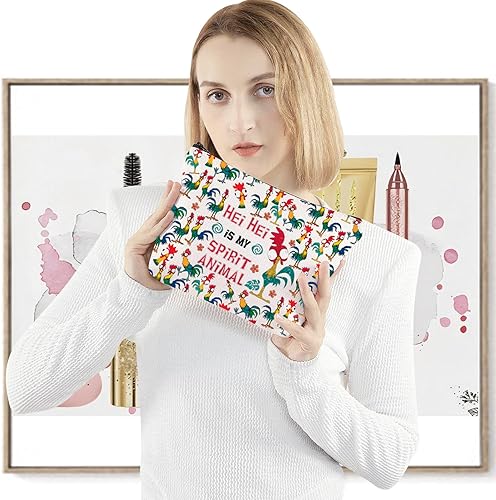 Miniatura 4 de LEVLO Moana Hei Hei - Bolsa de maquillaje para cosméticos, regalo para amantes de Hei Hei Hei Is My Spirit Animal Maquillaje Bolsa con cremallera