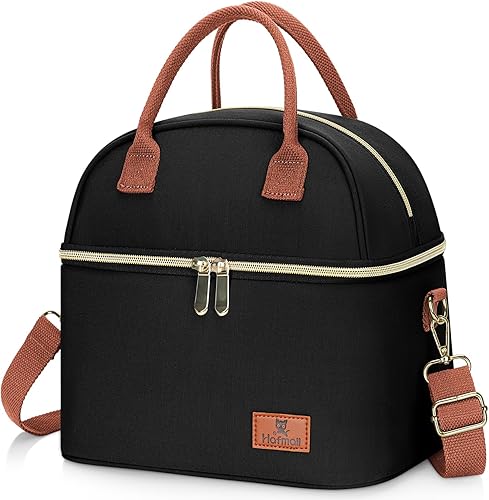 Hafmall Loncheras para mujer, loncheras para mujeres, lonchera aislada para adultos, para el trabajo, con correa para el hombro, 3.5 galones, color