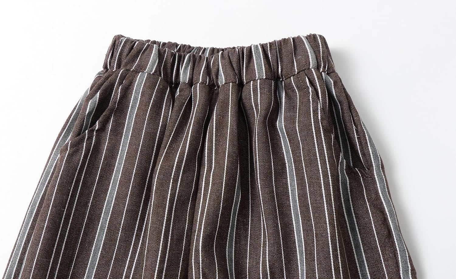 LittleSpring Boys Girls Striped Pants for Kids Wide Leg Trousers Loose Fit