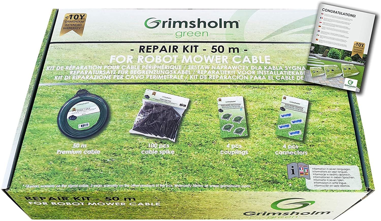 Grimsholm Green - Kit de reparación para cable de limitación (50 m)