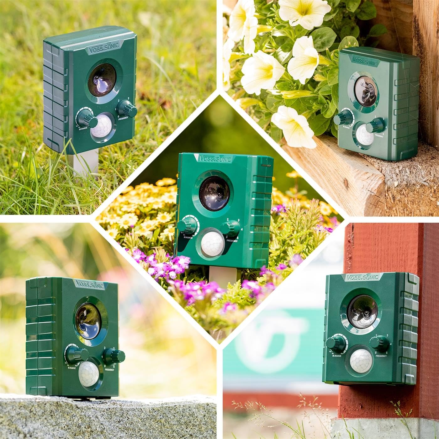 VOSS.sonic 1000 Doppelpack 2X Ultraschallvertreiber Tiervertreiber Ultraschallabwehr Tierabwehr Vertreibung durch Ultraschall und Alarm