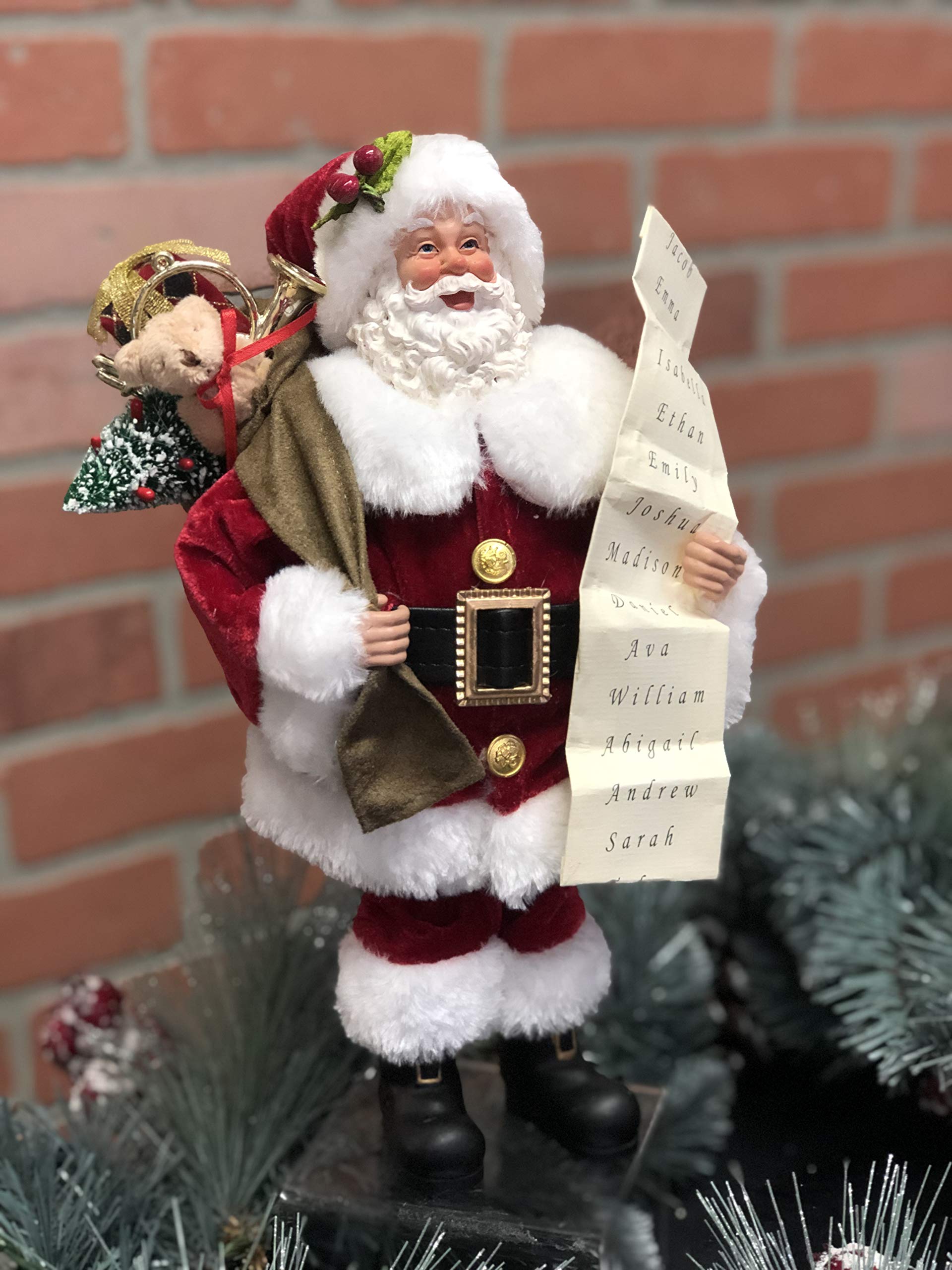 Amazon.com: Santa's Workshop Santa with List Figurine, 12