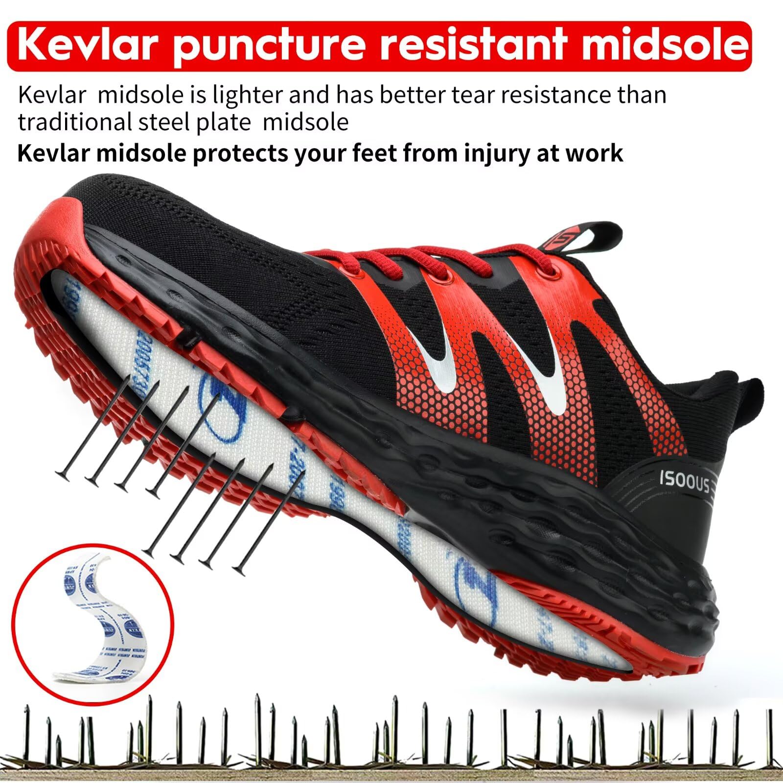 Scarpe Antinfortunistiche Uomo Donna Leggere Scarpe da Lavoro Comode Scarpe Sicurezza con Punta in Acciaio Traspiranti