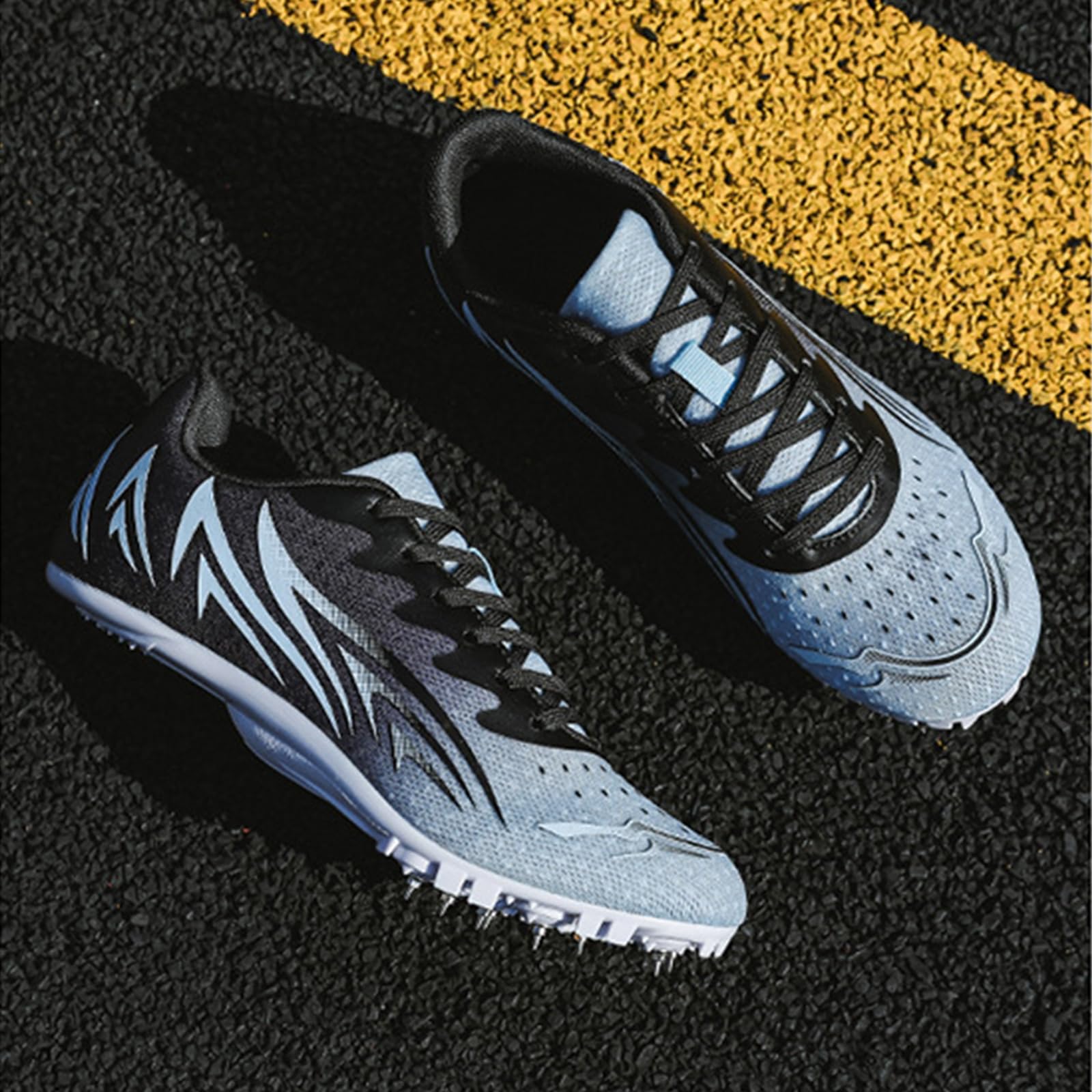 NGARY Zapatillas de Atletismo con 8 Clavos Hombre Zapatillas De Pista Y Campo Resistente Al Desgaste Antideslizantes para Sprint Running
