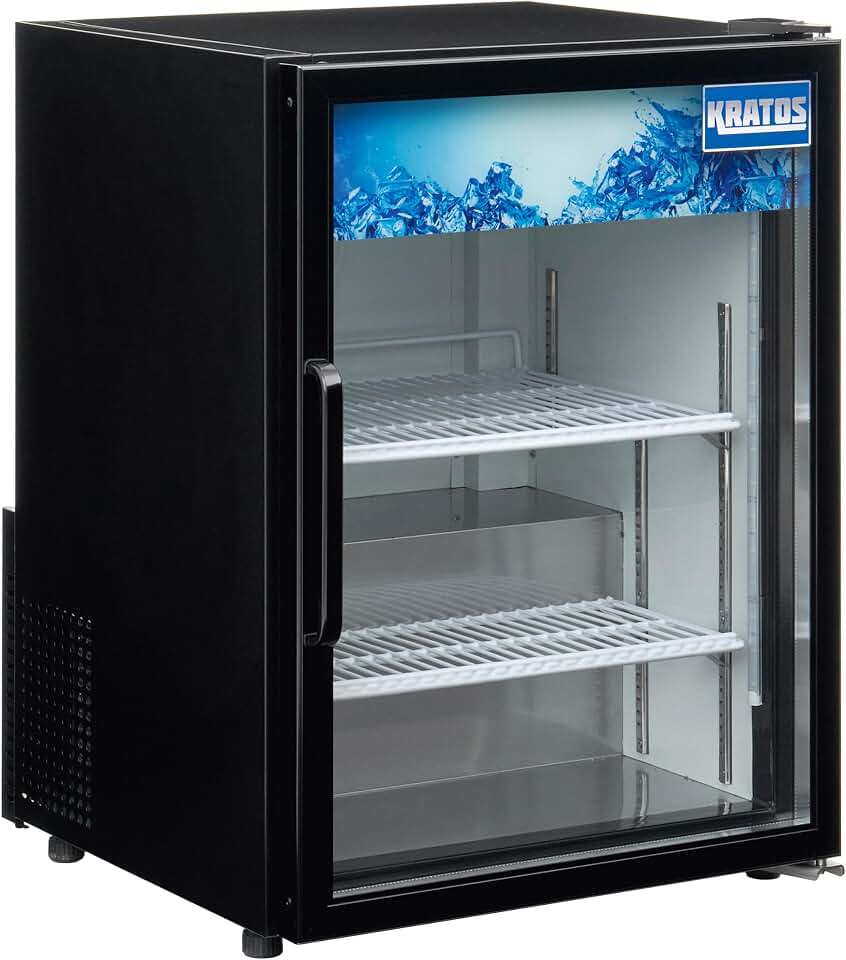 Kratos Commercial Countertop Merchandising Refrigerator, 1 Door Display Cooler, 3.9 Cubic. Ft, Black (32M-04A)