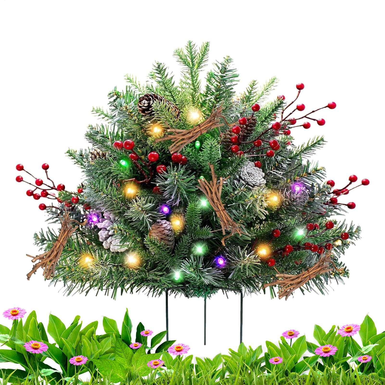 Arbustos Navideños de Macetas Decoración Artificial de Navidad del Porche