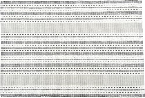 C&F Home Warner Slate Woven - Juego de 6 manteles individuales rectangulares reversibles, color gris