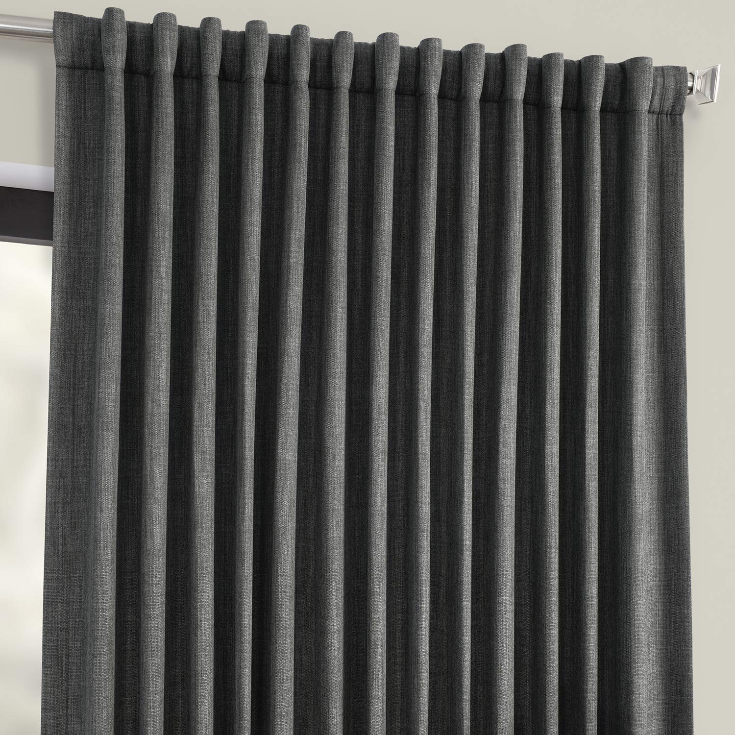 HPD Half Price Drapes Faux Linen Textured Room Darkening Curtains for Bedroom 96 Inches Long (1 Panel) - Image 4