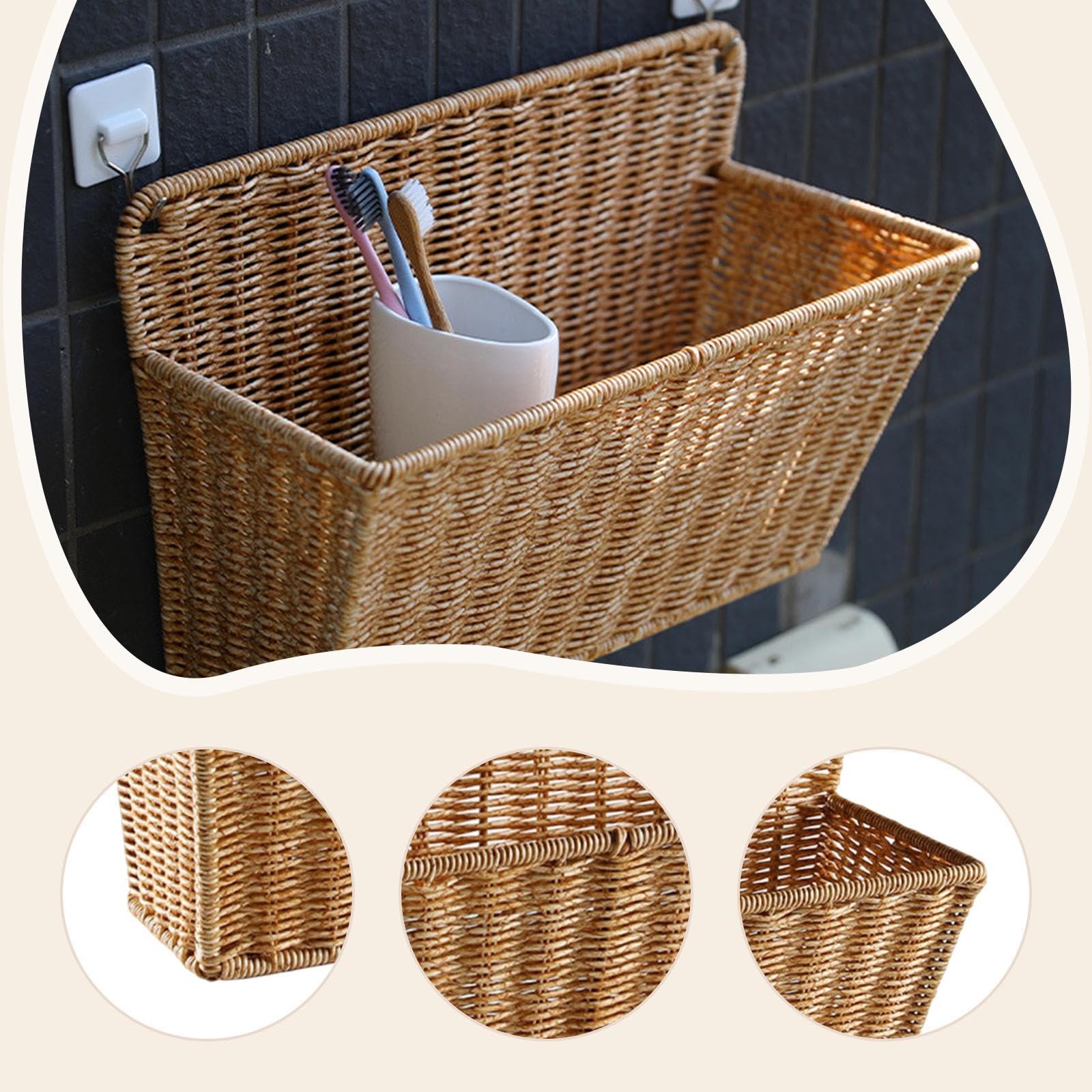 Sharplace Cesta de Almacenamiento de Cocina, Cesta Colgante de Pared para Cocina, Sala de Estar Y Cocina de Estilo Rústico.