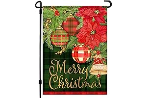 Christmas Garden Flag - Plaid Christmas Flag 12x18