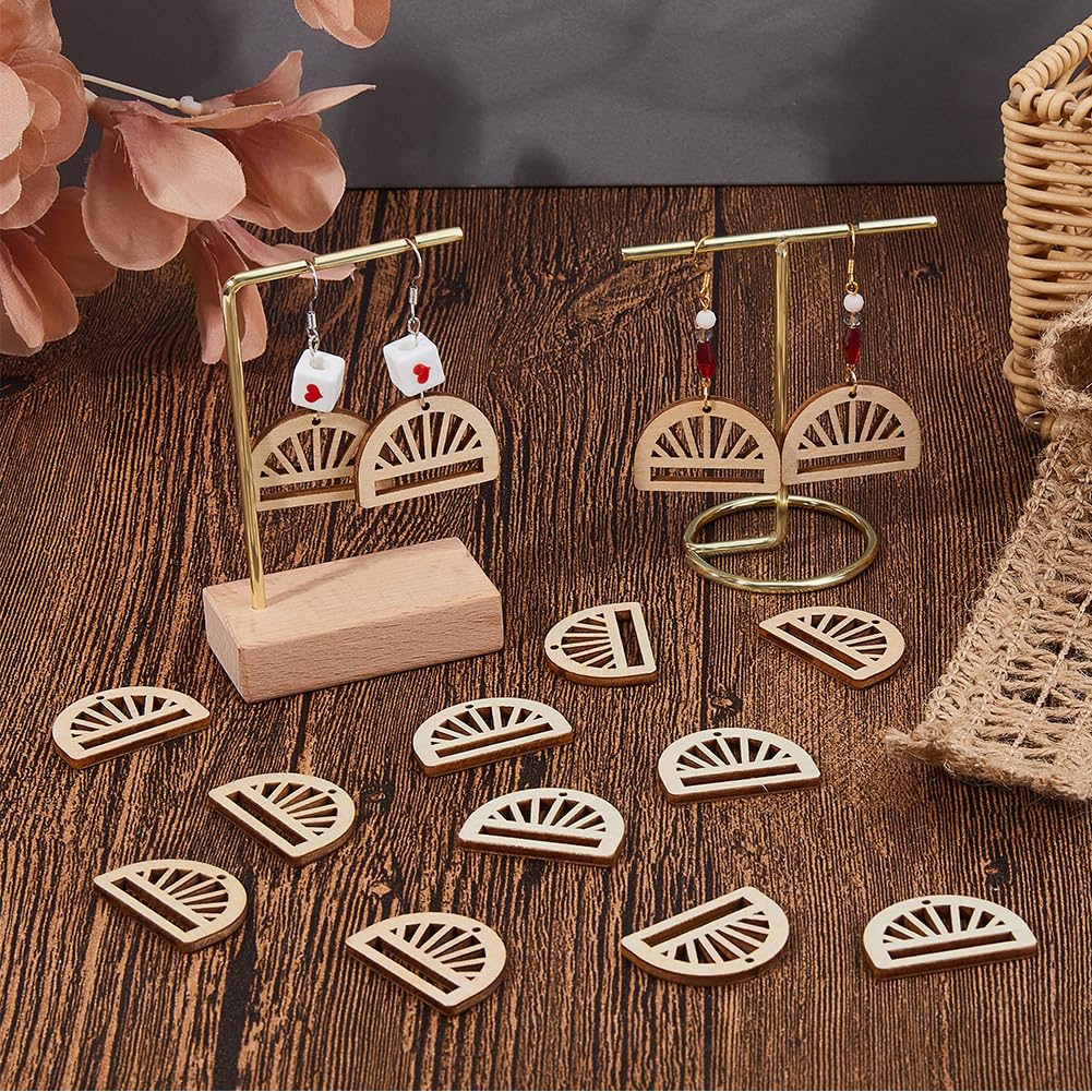 SUPERFINDINGS 100Pcs Macrame Orecchini Blanks Legno Orecchini Risultati Arcobaleno Orecchini Non Finiti Pendenti per Donne Fai Da Te Collane Orecchini Creazione di Gioielli