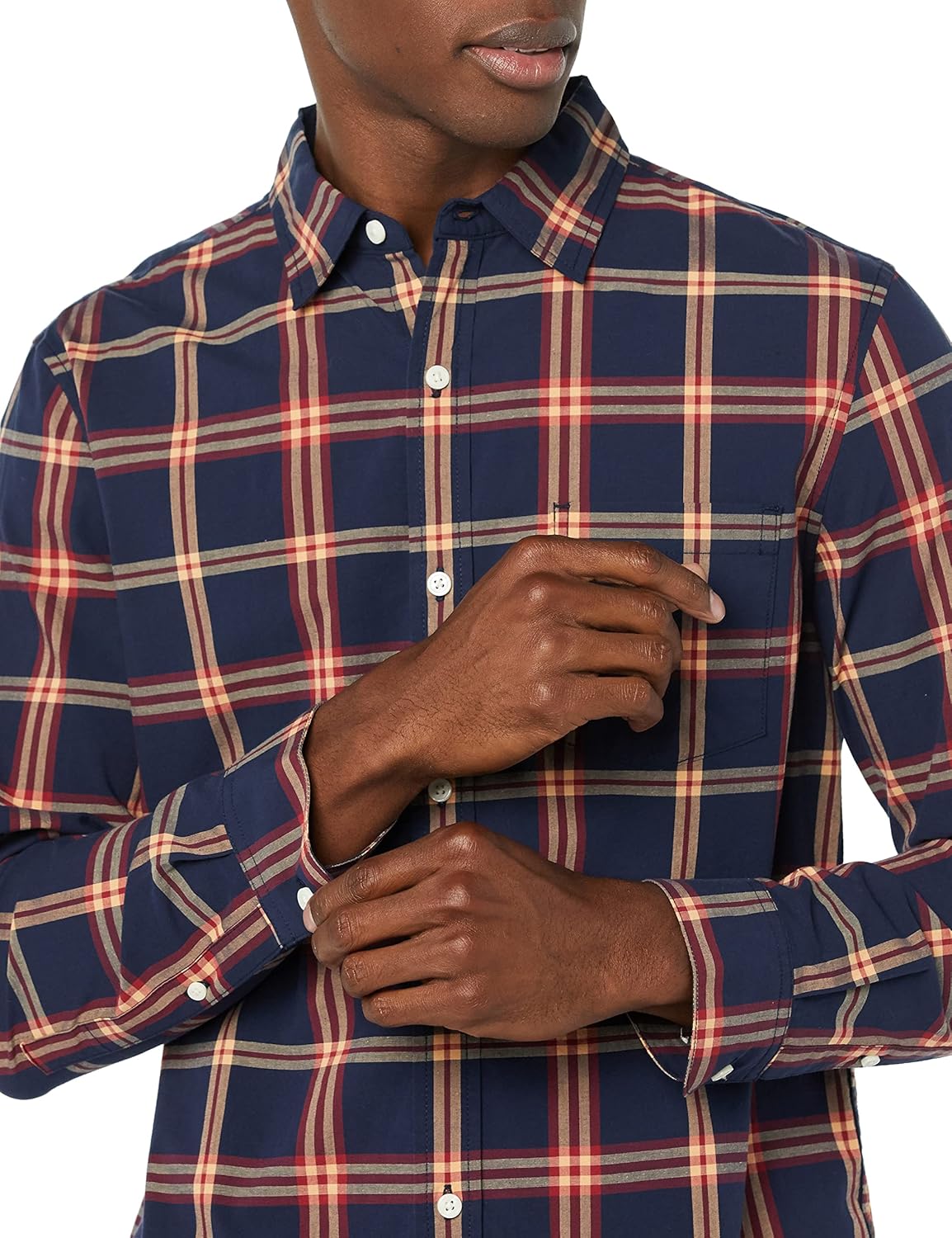 Amazon Essentials Men's Long-Sleeve Slim-Fit Stretch Poplin Shirt - Image 5