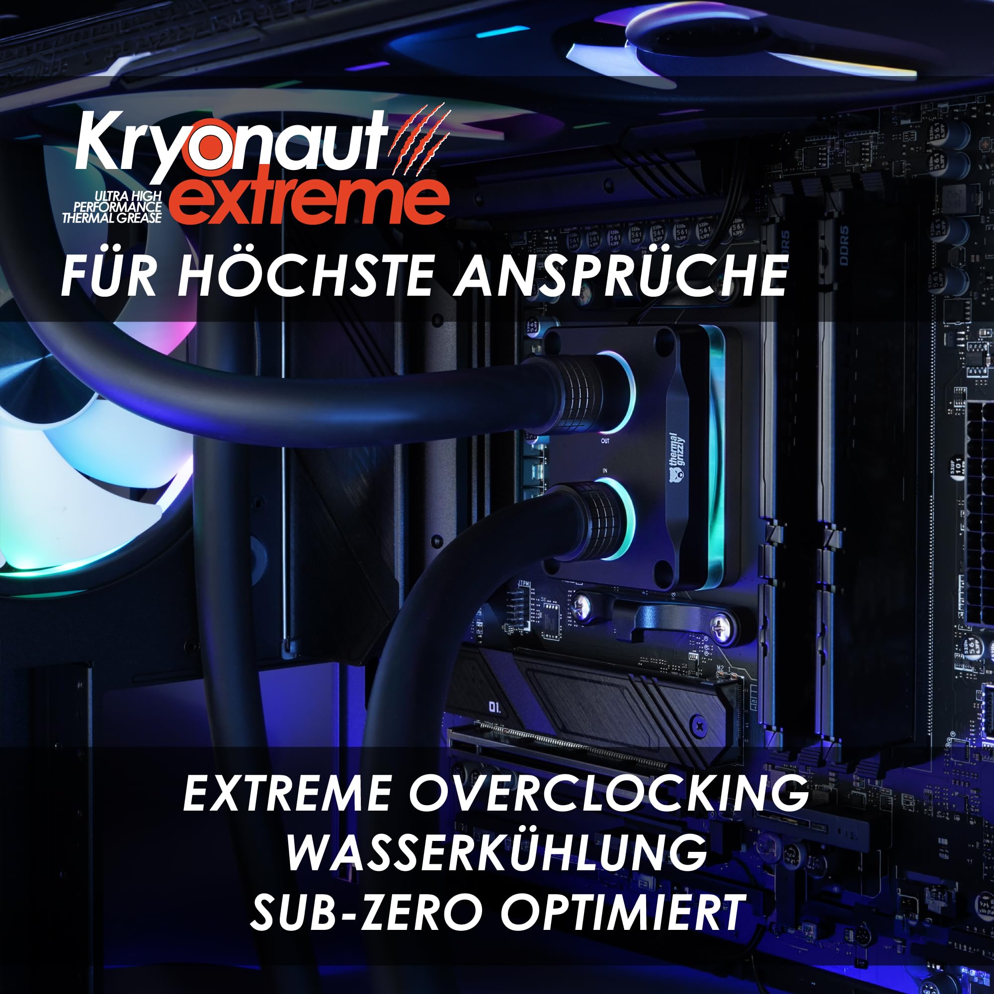 Thermal Grizzly Kryonaut Extreme 6g Wärmeleitpaste für CPU & GPU | Maximale Performance für Extreme Overclocking, Sub-Zero-Eignung, keine Aushärtung, hohe Langzeitstabilität, mit Applikator