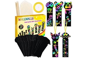 MallMall6 70PCS Animal Scratch Bookmarks